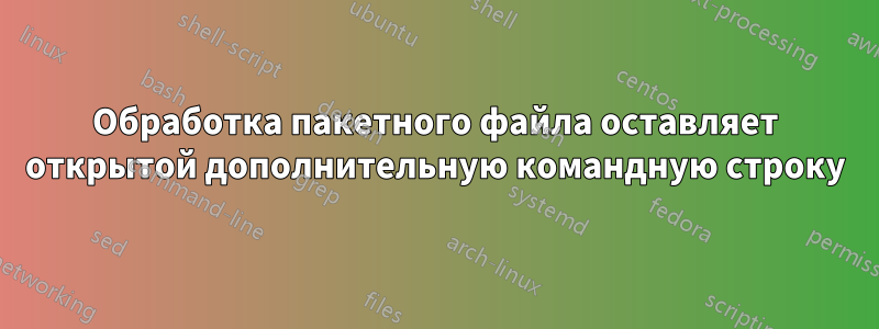 Обработка пакетного файла оставляет открытой дополнительную командную строку