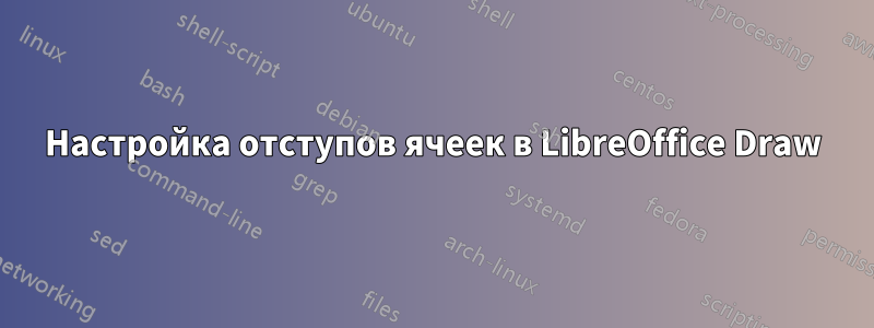 Настройка отступов ячеек в LibreOffice Draw