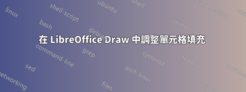 在 LibreOffice Draw 中調整單元格填充