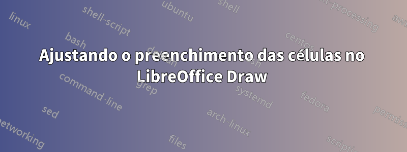 Ajustando o preenchimento das células no LibreOffice Draw