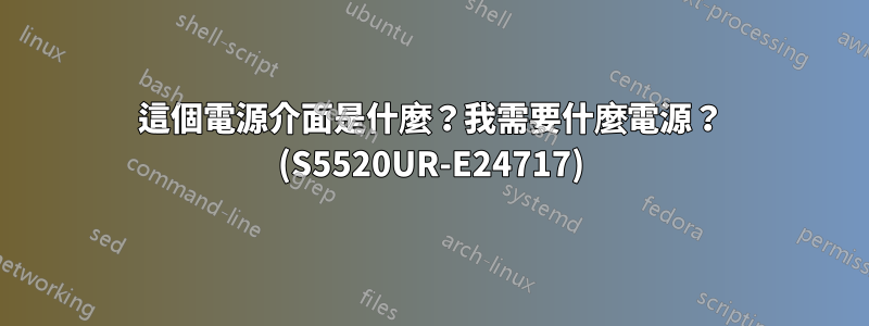 這個電源介面是什麼？我需要什麼電源？ (S5520UR-E24717)