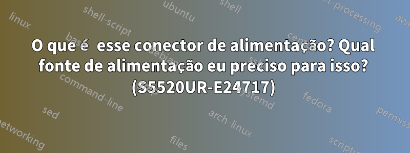 O que é esse conector de alimentação? Qual fonte de alimentação eu preciso para isso? (S5520UR-E24717)