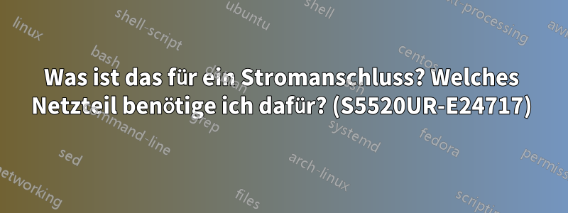 Was ist das für ein Stromanschluss? Welches Netzteil benötige ich dafür? (S5520UR-E24717)