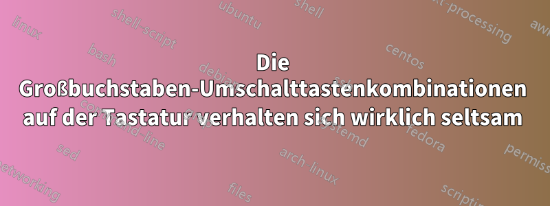 Die Großbuchstaben-Umschalttastenkombinationen auf der Tastatur verhalten sich wirklich seltsam