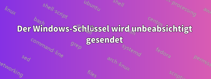 Der Windows-Schlüssel wird unbeabsichtigt gesendet