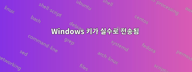 Windows 키가 실수로 전송됨