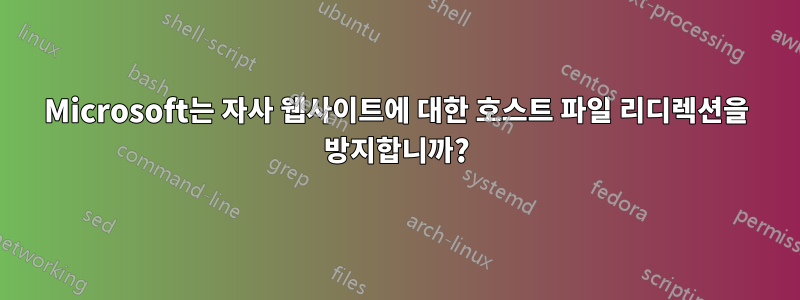 Microsoft는 자사 웹사이트에 대한 호스트 파일 리디렉션을 방지합니까?