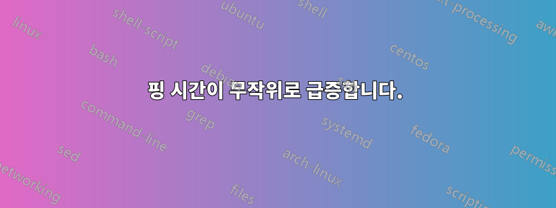 핑 시간이 무작위로 급증합니다.