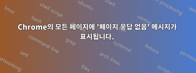 Chrome의 모든 페이지에 '페이지 응답 없음' 메시지가 표시됩니다.