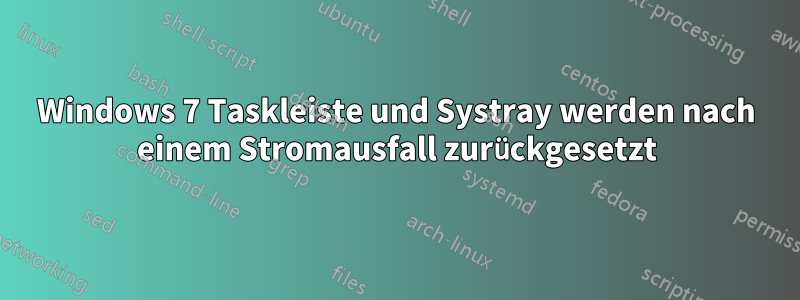 Windows 7 Taskleiste und Systray werden nach einem Stromausfall zurückgesetzt