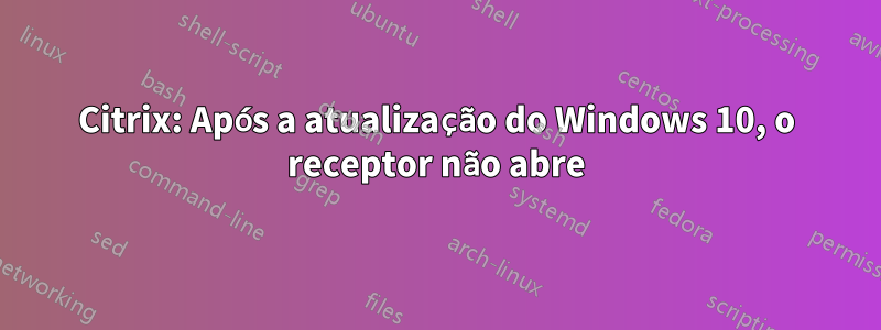 Citrix: Após a atualização do Windows 10, o receptor não abre