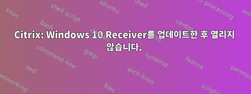 Citrix: Windows 10 Receiver를 업데이트한 후 열리지 않습니다.