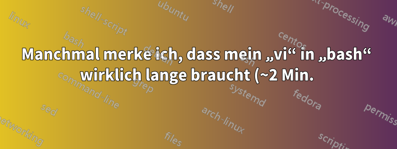 Manchmal merke ich, dass mein „vi“ in „bash“ wirklich lange braucht (~2 Min.), in „tcsh“ aber ziemlich schnell ist. Wie kann ich das lösen?