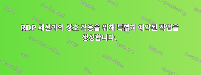 RDP 세션과의 상호 작용을 위해 특별히 예약된 작업을 생성합니다.