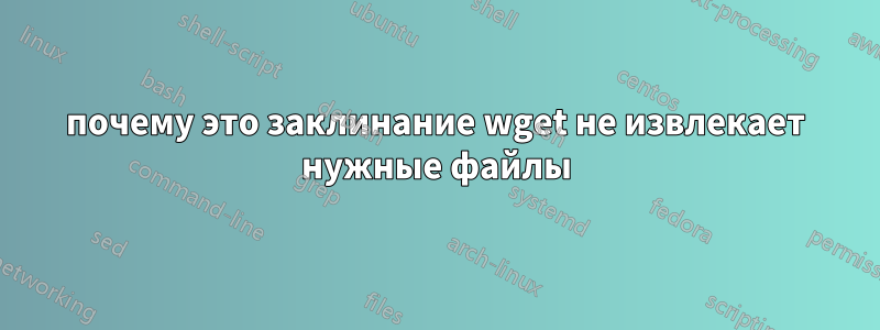 почему это заклинание wget не извлекает нужные файлы