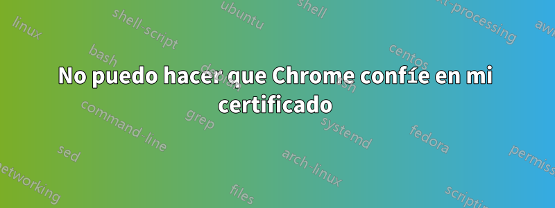 No puedo hacer que Chrome confíe en mi certificado