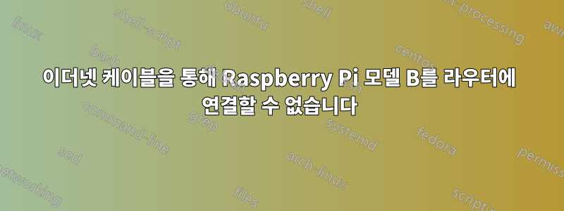 이더넷 케이블을 통해 Raspberry Pi 모델 B를 라우터에 연결할 수 없습니다