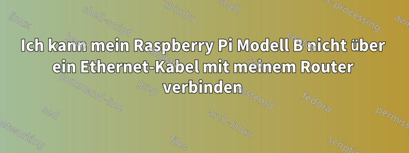 Ich kann mein Raspberry Pi Modell B nicht über ein Ethernet-Kabel mit meinem Router verbinden