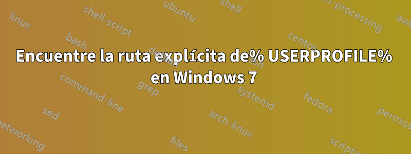 Encuentre la ruta explícita de% USERPROFILE% en Windows 7