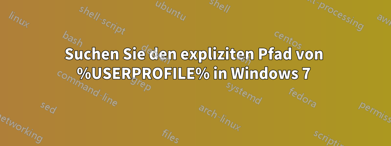 Suchen Sie den expliziten Pfad von %USERPROFILE% in Windows 7