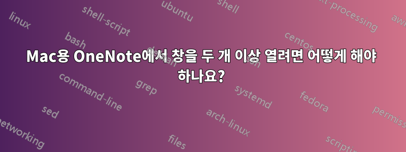 Mac용 OneNote에서 창을 두 개 이상 열려면 어떻게 해야 하나요?