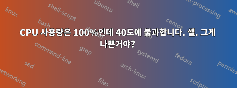 CPU 사용량은 100%인데 40도에 불과합니다. 셀. 그게 나쁜거야?