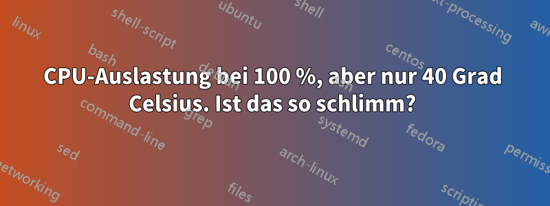 CPU-Auslastung bei 100 %, aber nur 40 Grad Celsius. Ist das so schlimm?