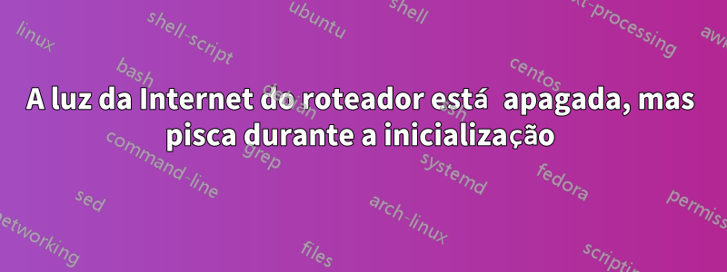 A luz da Internet do roteador está apagada, mas pisca durante a inicialização