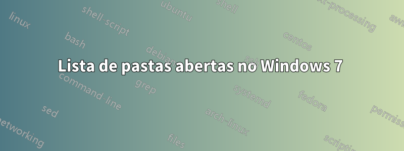 Lista de pastas abertas no Windows 7