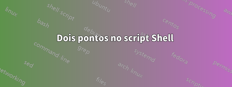 Dois pontos no script Shell