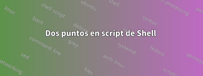 Dos puntos en script de Shell