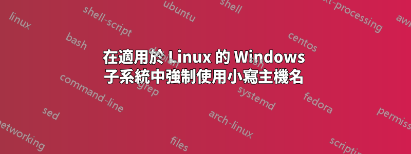 在適用於 Linux 的 Windows 子系統中強制使用小寫主機名