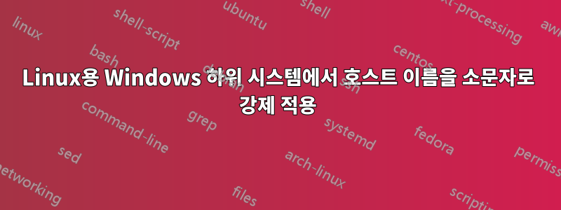 Linux용 Windows 하위 시스템에서 호스트 이름을 소문자로 강제 적용