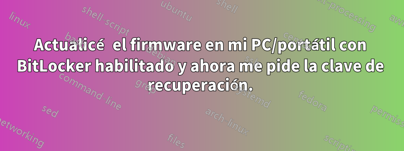 Actualicé el firmware en mi PC/portátil con BitLocker habilitado y ahora me pide la clave de recuperación.