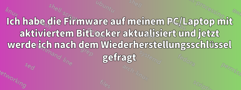 Ich habe die Firmware auf meinem PC/Laptop mit aktiviertem BitLocker aktualisiert und jetzt werde ich nach dem Wiederherstellungsschlüssel gefragt