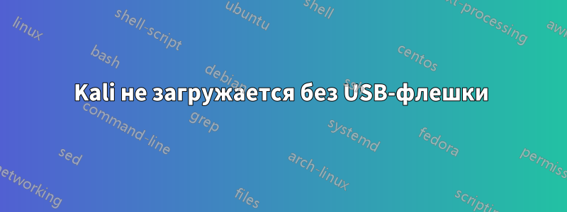 Kali не загружается без USB-флешки