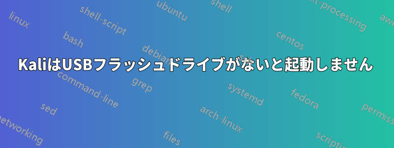 KaliはUSBフラッシュドライブがないと起動しません