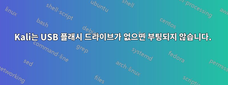 Kali는 USB 플래시 드라이브가 없으면 부팅되지 않습니다.