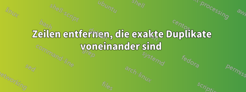 Zeilen entfernen, die exakte Duplikate voneinander sind 