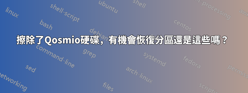 擦除了Qosmio硬碟，有機會恢復分區還是這些嗎？