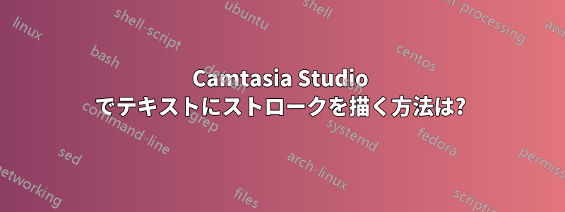 Camtasia Studio でテキストにストロークを描く方法は?