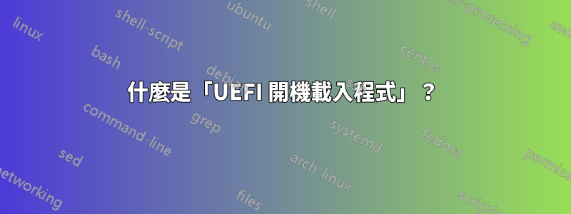 什麼是「UEFI 開機載入程式」？