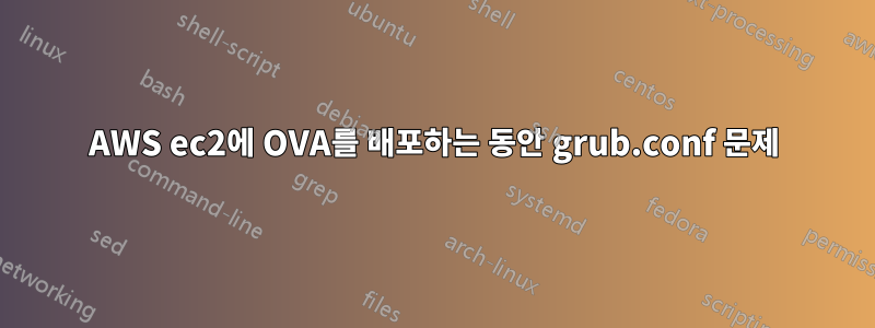 AWS ec2에 OVA를 배포하는 동안 grub.conf 문제