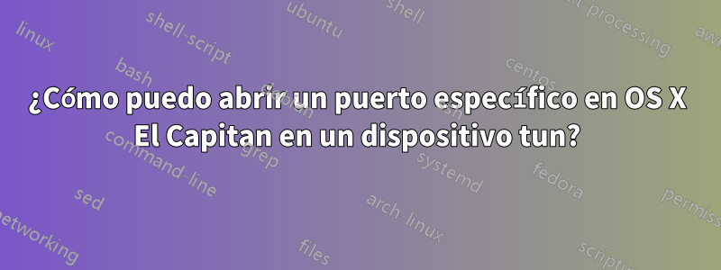 ¿Cómo puedo abrir un puerto específico en OS X El Capitan en un dispositivo tun?