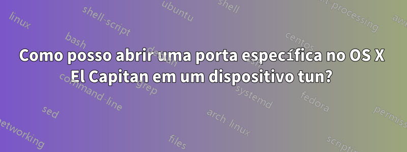 Como posso abrir uma porta específica no OS X El Capitan em um dispositivo tun?