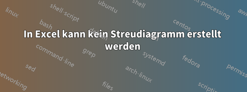 In Excel kann kein Streudiagramm erstellt werden