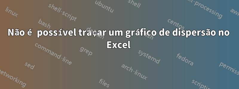 Não é possível traçar um gráfico de dispersão no Excel