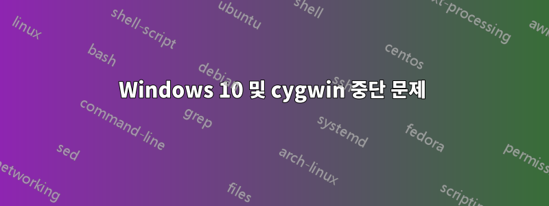 Windows 10 및 cygwin 중단 문제