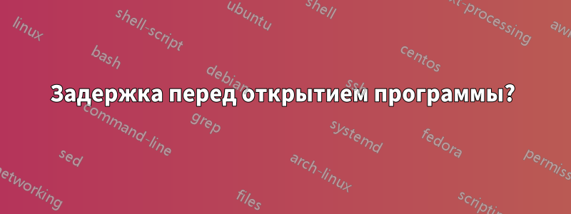 Задержка перед открытием программы?