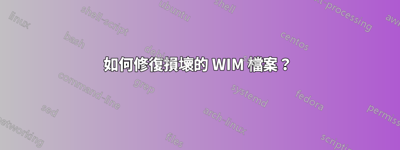 如何修復損壞的 WIM 檔案？